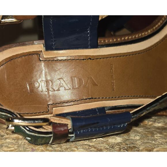 Prada Patent Leather Slingback Sandals Size EU 36 1/2 - US Size 6 - Picture 6 of 13